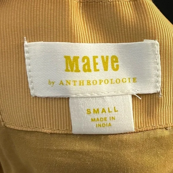 Maeve by Anthropologie Strapless Dress mustard yellow - Size Small - Picture 8 of 11